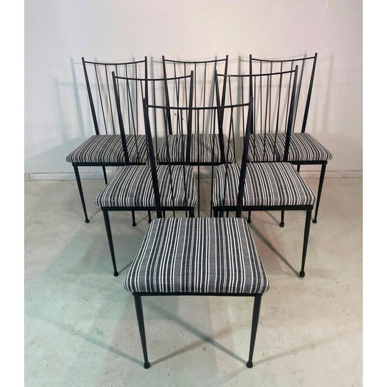 Image 1 of Set van 6 vintage stoelen van Colette Gueden, 1950