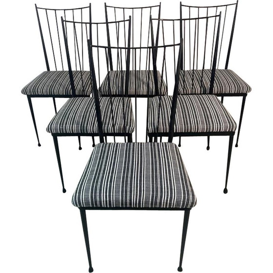 Image 1 of Set van 6 vintage stoelen van Colette Gueden, 1950