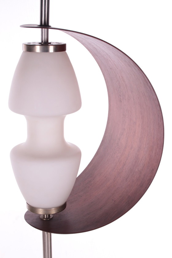 Image 1 of Design vloerlamp met houten lamel, Frankrijk 1960