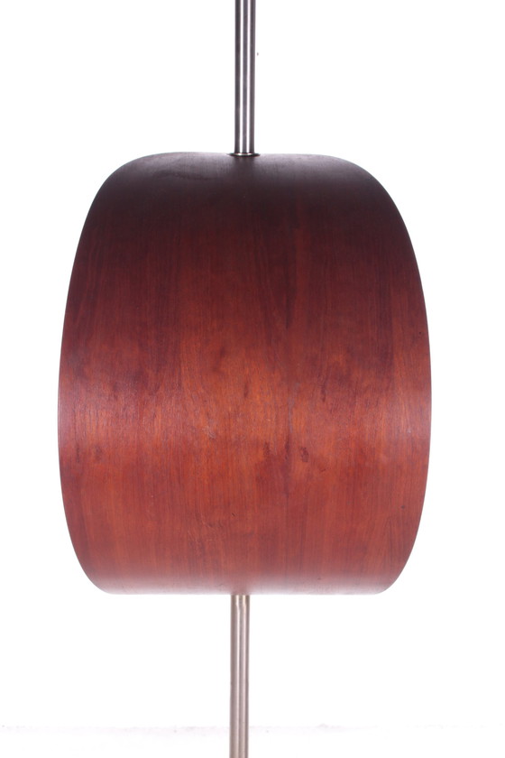 Image 1 of Design vloerlamp met houten lamel, Frankrijk 1960