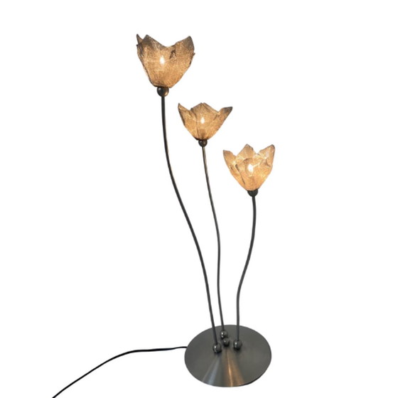 Image 1 of Harco Loor - Dutch Design - Postmoderne tafellamp - Vorm van bloemen - Gemaakt van roestvrij staal