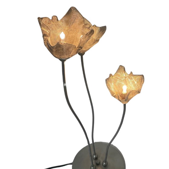 Image 1 of Harco Loor - Dutch Design - Postmoderne tafellamp - Vorm van bloemen - Gemaakt van roestvrij staal