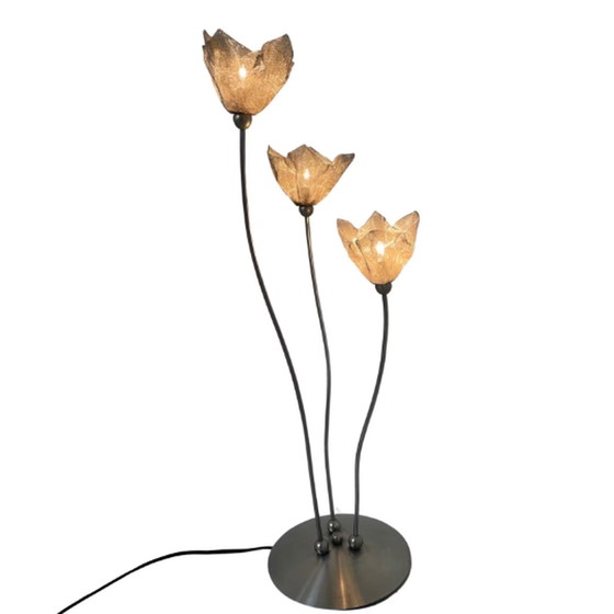 Image 1 of Harco Loor - Dutch Design - Postmoderne tafellamp - Vorm van bloemen - Gemaakt van roestvrij staal