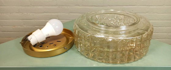Image 1 of Vintage plafondlamp/plafonnier, amber