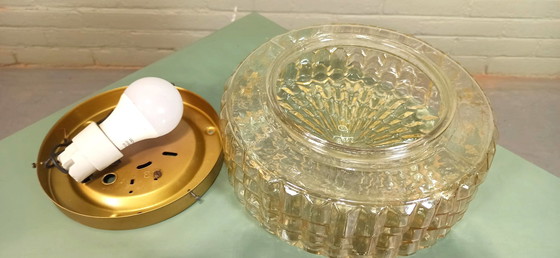 Image 1 of Vintage plafondlamp/plafonnier, amber