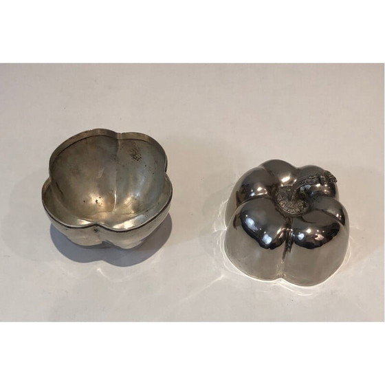 Image 1 of Vintage verzilverde appelvormige ijsemmer, Frankrijk 1970