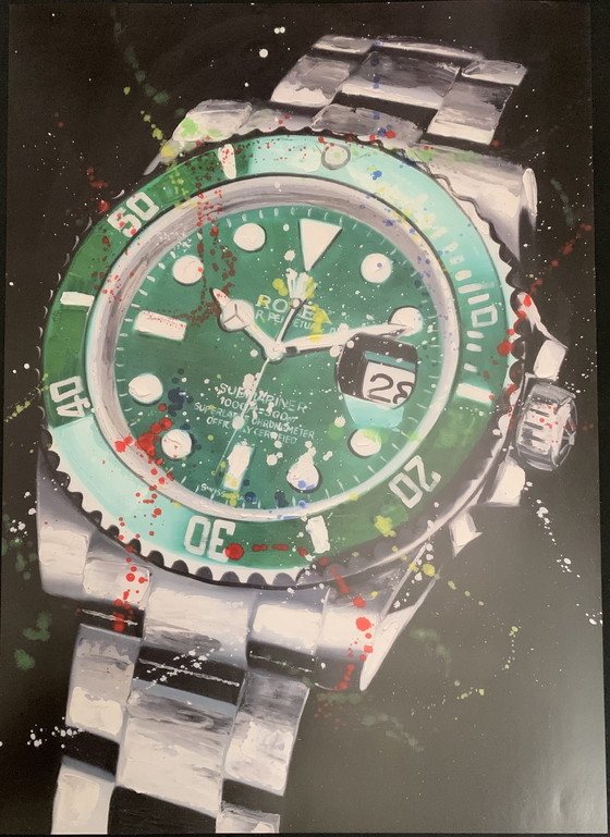 Image 1 of Rolex Submariner Date 116610Lv Hulk. Glicee. Nr.: 38/200. By Fransmanart.