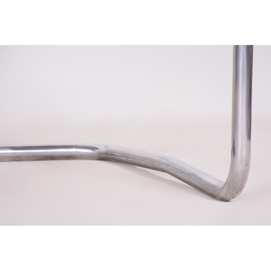 Image 1 of Paar vintage zwart lederen Bauhaus stoelen, jaren 1930