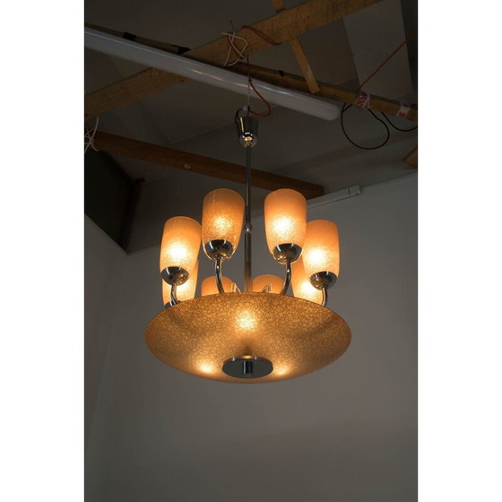 Image 1 of Vintage art deco chromen kroonluchter