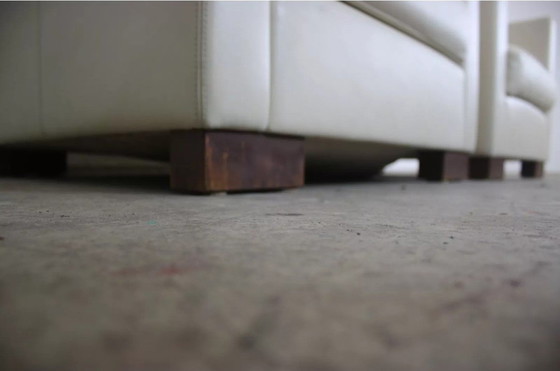 Image 1 of 2X Twee Mooie Brühl Fauteuils In Creme/Beige Leren Fauteuils