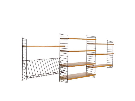 Image 1 of vintage Nisse Strinning wandsysteem met tijdschriftenrek - String design AB