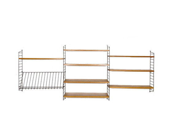 Image 1 of vintage Nisse Strinning wandsysteem met tijdschriftenrek - String design AB