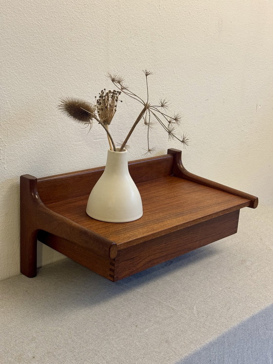 Image 1 of Vintage Zwevende Wandconsole Kai Kristiansen Jaren 60 Teak