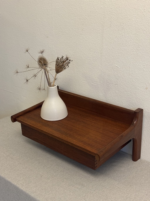 Vintage Zwevende Wandconsole Kai Kristiansen Jaren 60 Teak