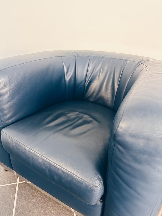 Image 1 of Zanotta Onda fauteuil van stalen buizen en leer