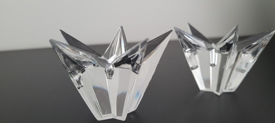 Image 1 of 2x Vintage Thomas Stervormige Kristallen Kandelaars