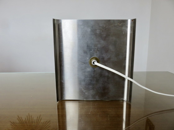 Image 1 of Lamp van roestvrij staal en opaline, Frankrijk, 1970