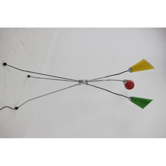 Image 1 of Vintage verchroomde driepoot vloerlamp, Tsjecho-Slowakije 1960