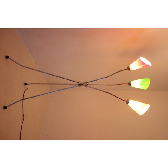 Image 1 of Vintage verchroomde driepoot vloerlamp, Tsjecho-Slowakije 1960
