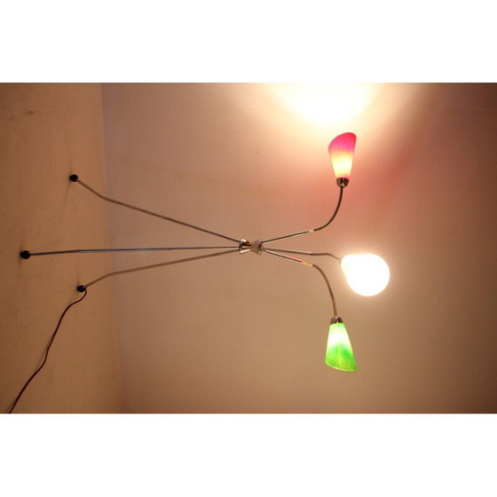 Image 1 of Vintage verchroomde driepoot vloerlamp, Tsjecho-Slowakije 1960