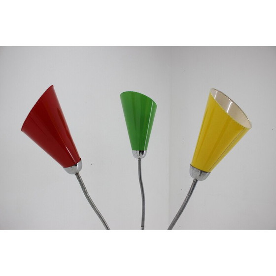 Image 1 of Vintage verchroomde driepoot vloerlamp, Tsjecho-Slowakije 1960