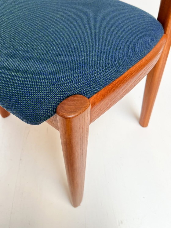 Image 1 of 4x Koefoed Hornslet stoelen by John Mortensen Blauw, 1960’S