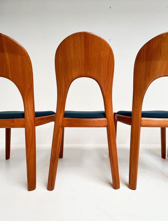 Image 1 of 4x Koefoed Hornslet stoelen by John Mortensen Blauw, 1960’S