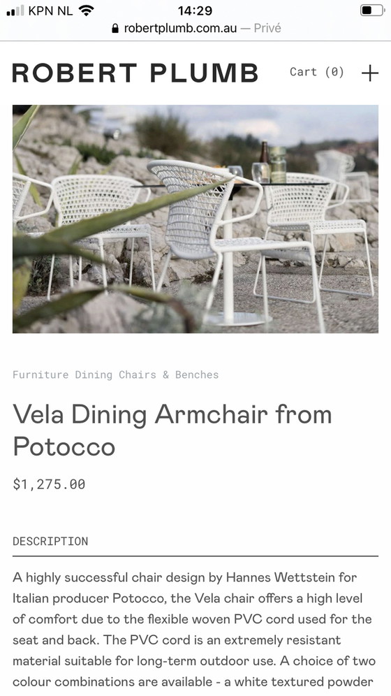 Image 1 of Potocco Vela bij Wettstein Garden Chair