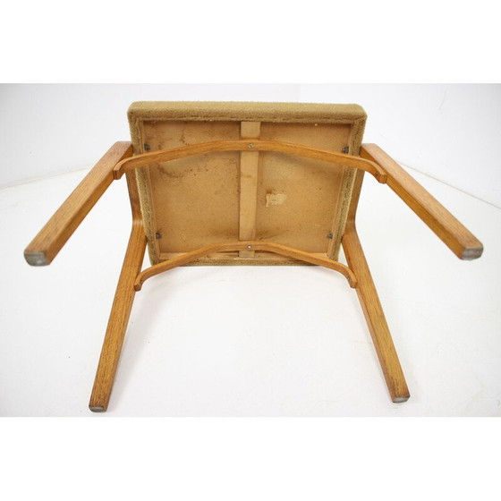 Image 1 of Vintage Thonet poef in hout en stof, Tsjecho-Slowakije 1970
