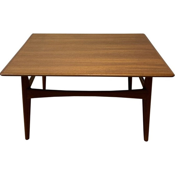 Image 1 of Vintage vierkante teakhouten salontafel van Karl Erik Ekselius en J O Carlsson voor Vetlanda, 1950.