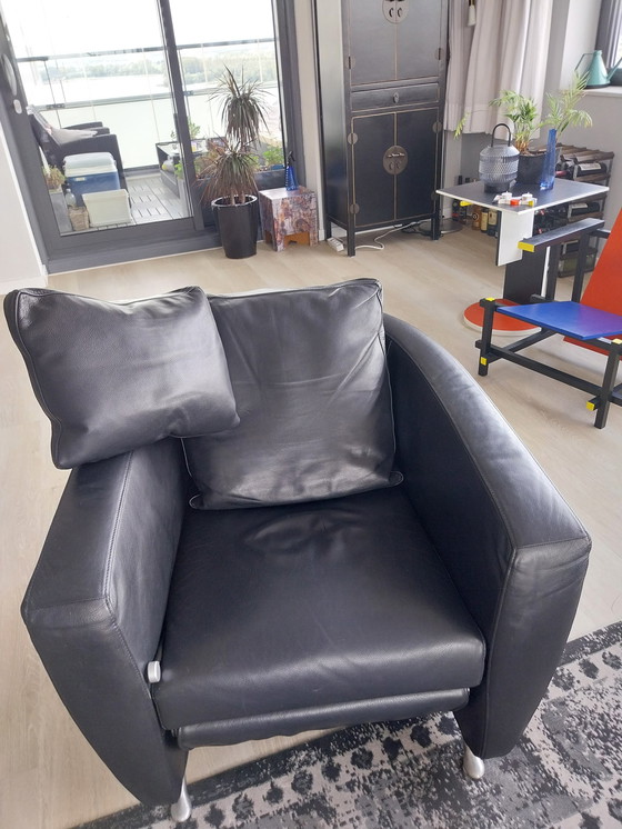 Image 1 of Fsm Sesam Relax Fauteuil Zwart Leer