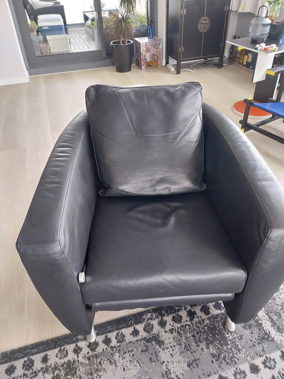 Image 1 of Fsm Sesam Relax Fauteuil Zwart Leer