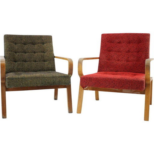 Vintage paar fauteuils, Tsjecho-Slowakije 1970