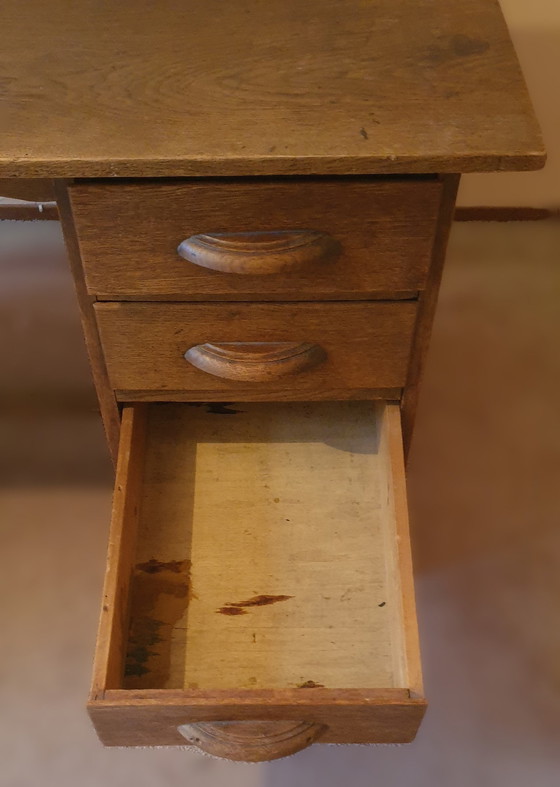 Image 1 of Antiek Eiken Bureau - Vintage Jaren '20 