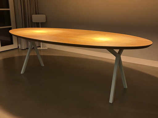 Handgemaakte Ovale Tafel Eikenhout