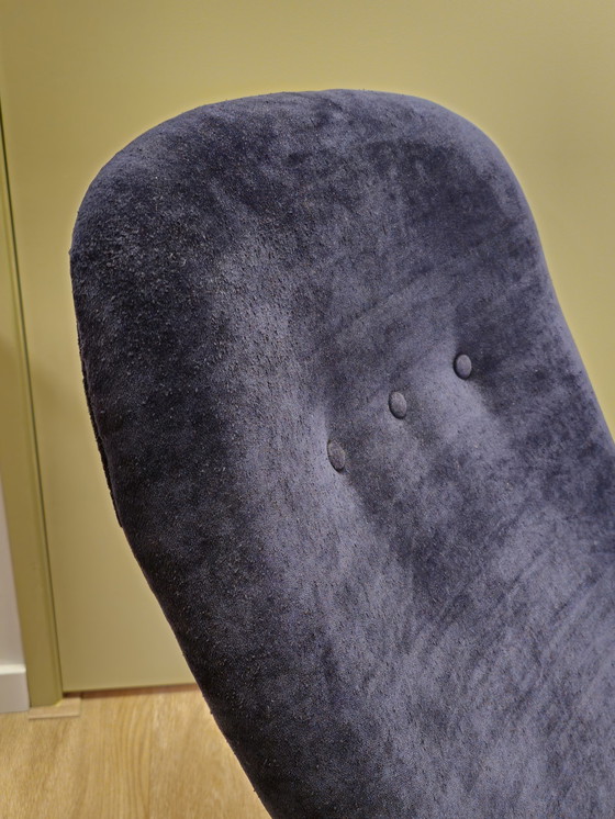 Image 1 of Vintage Theo Ruth Congo Fauteuil Stoel Donker Blauw 