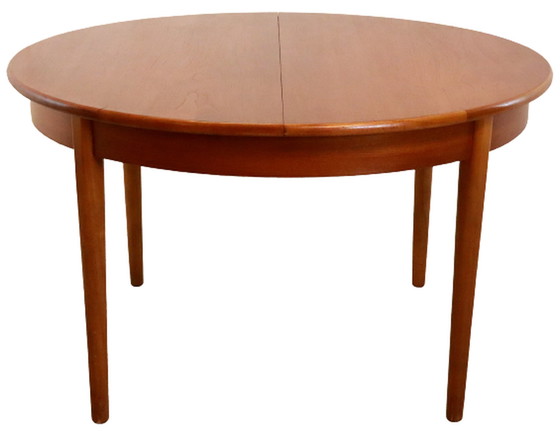 Image 1 of Vintage Jentique ronde eettafel eetkamertafel verlengbaar 'Stanley'