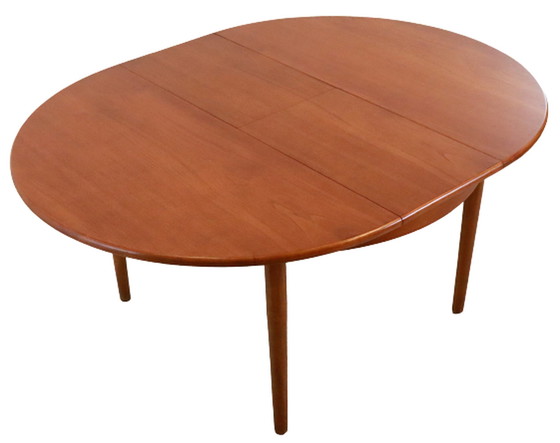 Image 1 of Vintage Jentique ronde eettafel eetkamertafel verlengbaar 'Stanley'