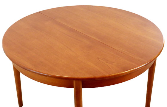 Image 1 of Vintage Jentique ronde eettafel eetkamertafel verlengbaar 'Stanley'