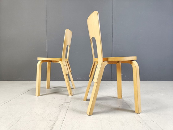 Image 1 of Model 66 eetkamerstoelen van Alvar Aalto voor Artek, 1960S