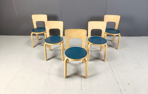 Model 66 eetkamerstoelen van Alvar Aalto voor Artek, 1960S