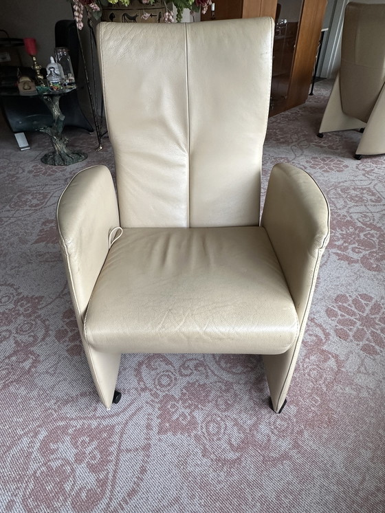 Image 1 of 4x Leolux Doppler eetkamer fauteuil