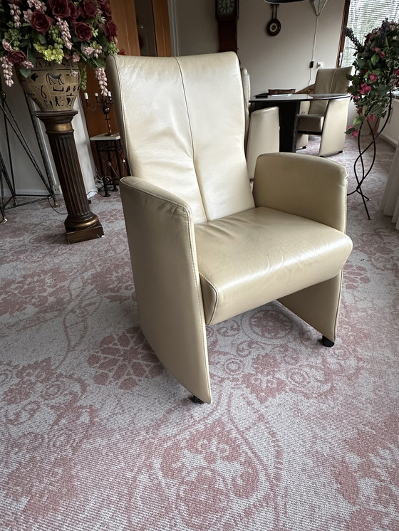 Image 1 of 4x Leolux Doppler eetkamer fauteuil