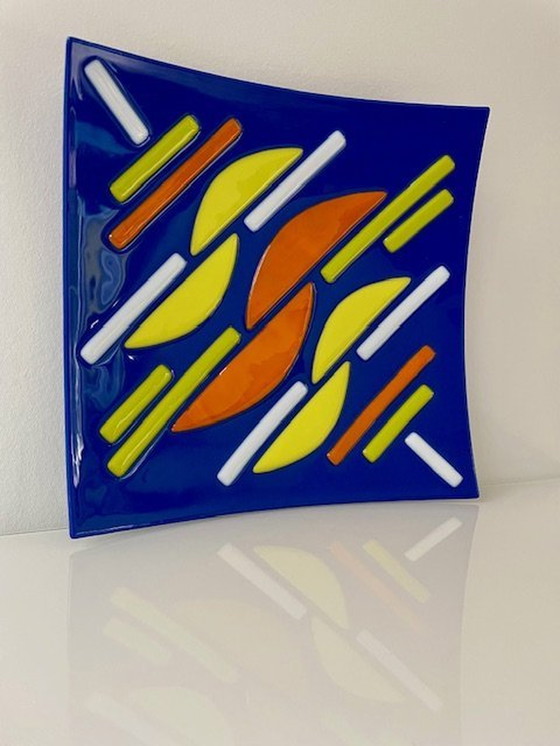 Image 1 of Glaskunst Peter Soethout - Schaal Multicolour 29Cm X 29Cm