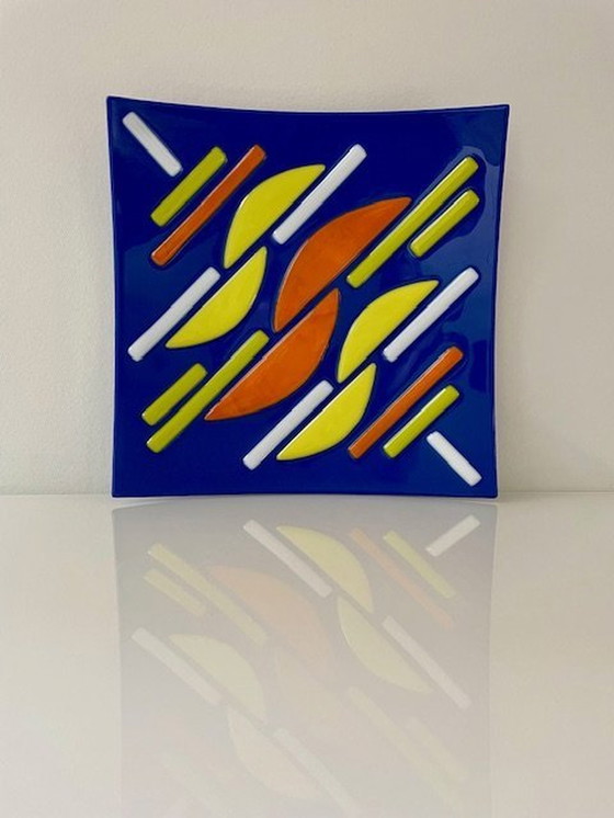 Image 1 of Glaskunst Peter Soethout - Schaal Multicolour 29Cm X 29Cm