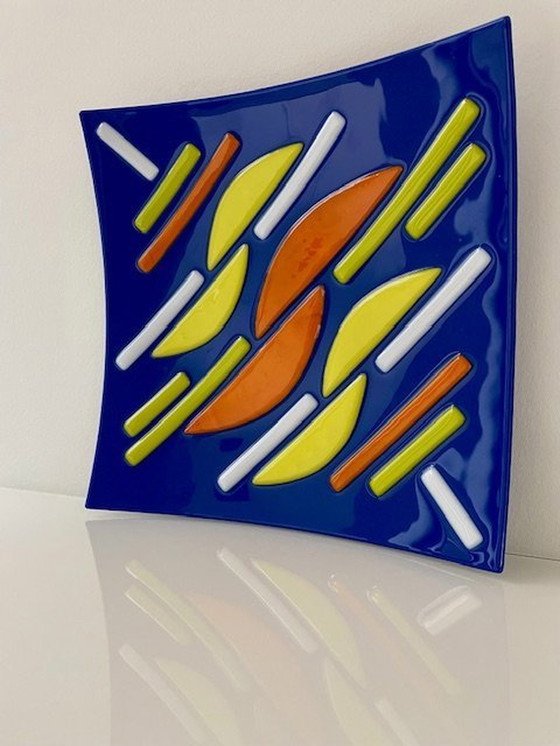 Image 1 of Glaskunst Peter Soethout - Schaal Multicolour 29Cm X 29Cm