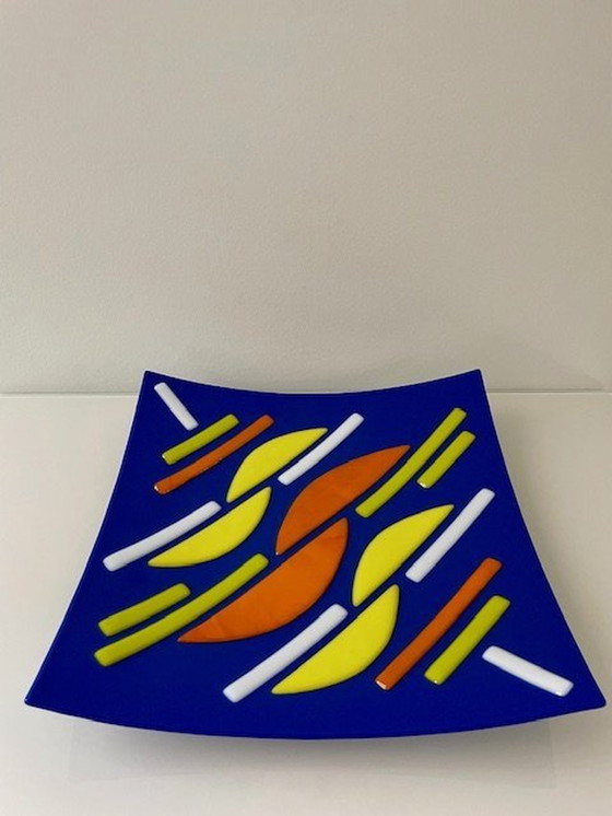 Image 1 of Glaskunst Peter Soethout - Schaal Multicolour 29Cm X 29Cm