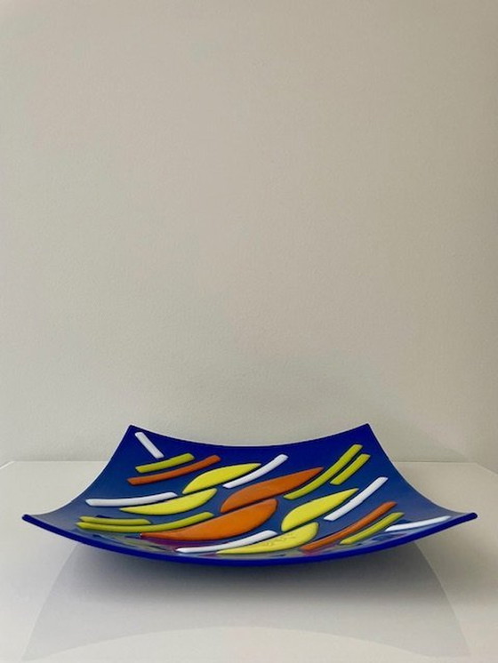 Image 1 of Glaskunst Peter Soethout - Schaal Multicolour 29Cm X 29Cm