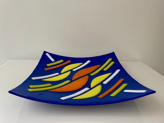 Image 1 of Glaskunst Peter Soethout - Schaal Multicolour 29Cm X 29Cm