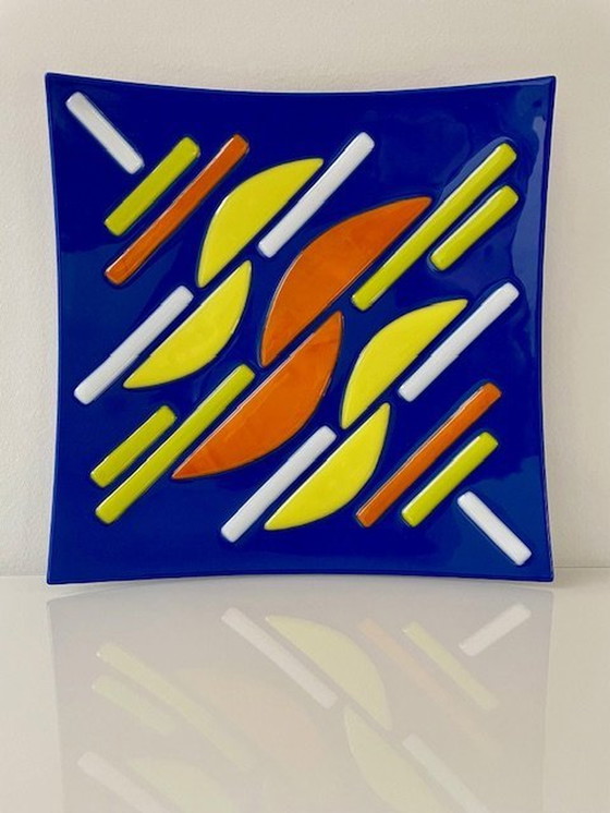 Image 1 of Glaskunst Peter Soethout - Schaal Multicolour 29Cm X 29Cm